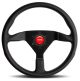 MOMO Montecarlo Alcantara Steering Wheel 350 mm Black & Red Stitch with Black Spokes